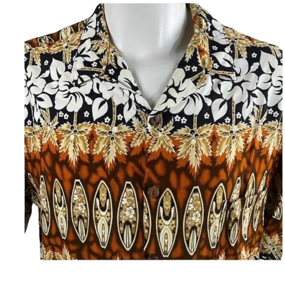 ALOHA HUT HAWAII Short Sleeve Button Down Floral Surfboard Men's Shirt Size XL - Picture 3 of 12